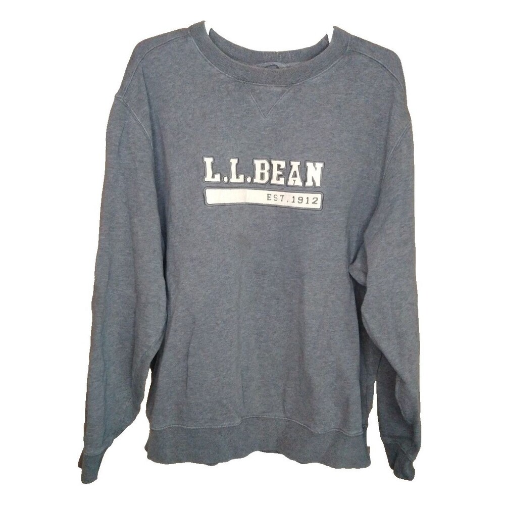 VTG 90's L.L.Bean  1912 Embroidered Crewneck Sweatshirt Men's Size L Grey